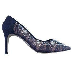 RENE CAOVILLA Beaded Lace pumps shoes 39.5 9 1/2